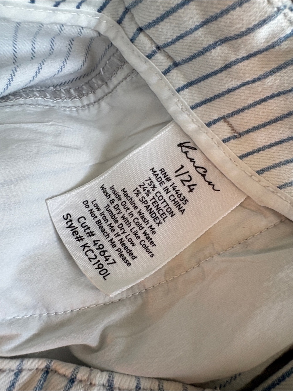 Wide Leg Striped Sailor Pants - Blue & White KanCan Elora Denim Jeans Pearl 24 1 - Picture 9 of 12